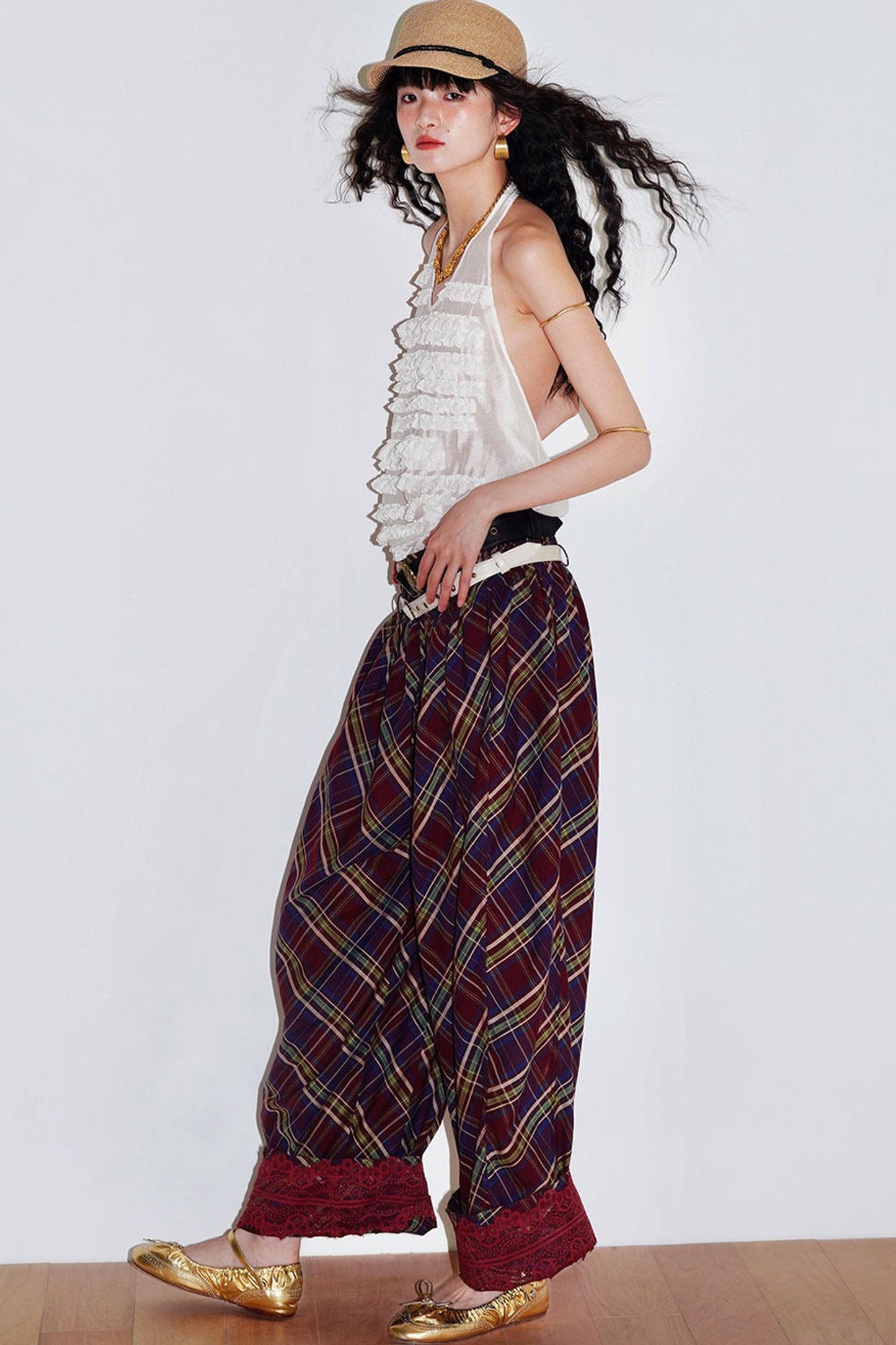 Lyocell Ruffle Halter Top