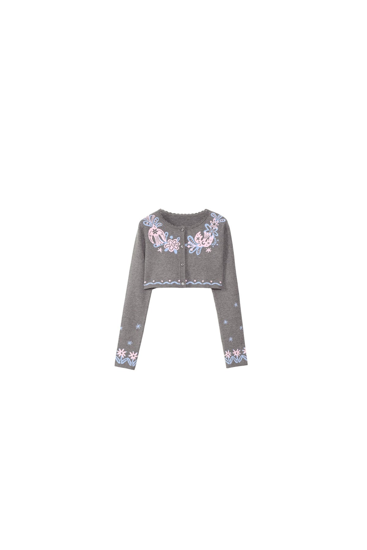 Hawthorn And Birds Jacquard Knit Cardigan And Top Set