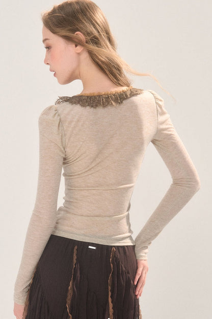 Retro Lace Collar Top