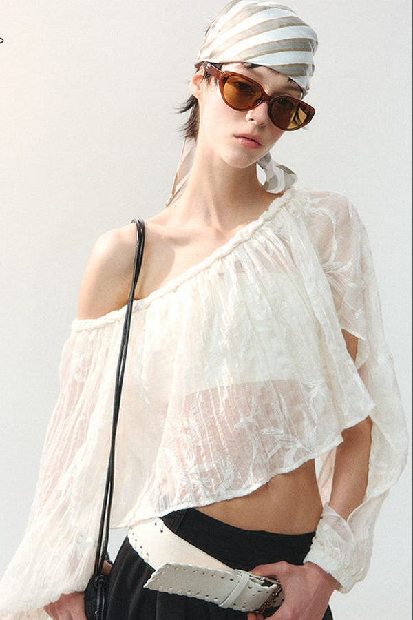 Cloud Weave Off-Shoulder Blouse