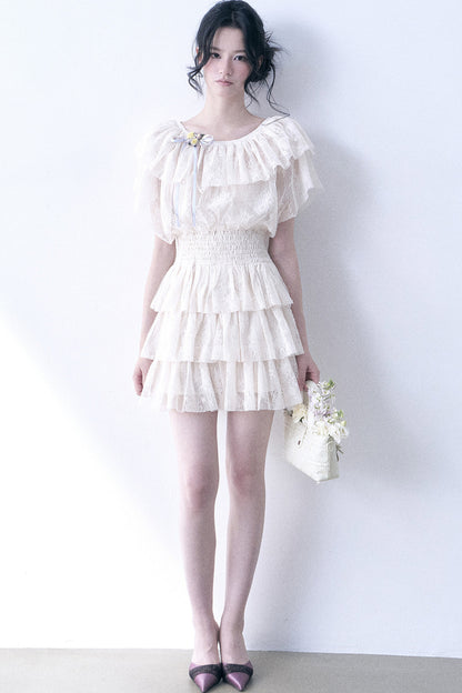 Layered Lace Ruffle Dress