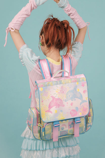 Large Capacity Dolphin Print Backpack