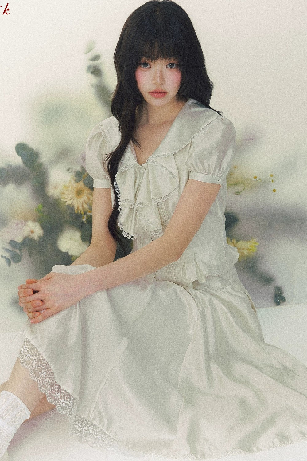 White Tulip Shirt Skirt Set-Up