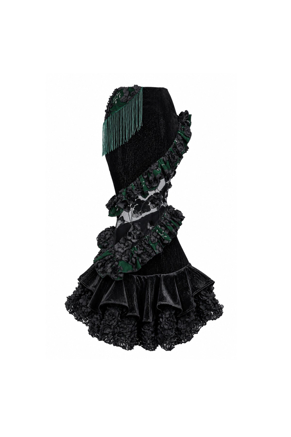 Gothic Embroidered Velvet Mermaid Skirt