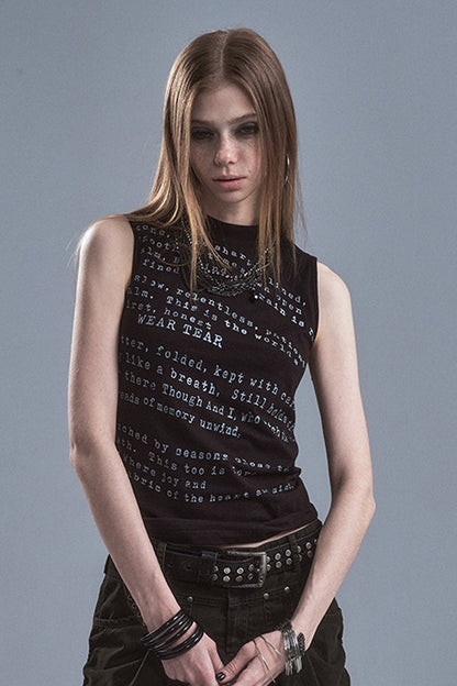 Twisted Letter Print Vest