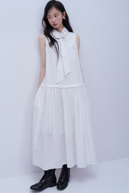 Weißes Kleid aus Tencel-Baumwollmischung
