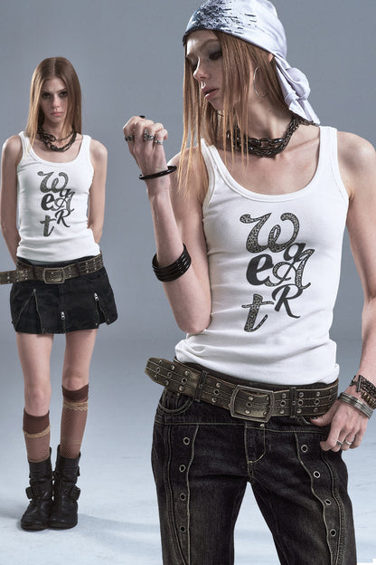 Leopardenmuster-Retro-Stretch-Tanktop