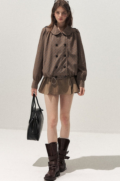 Polka Trench Coat and Skirt Set-Up