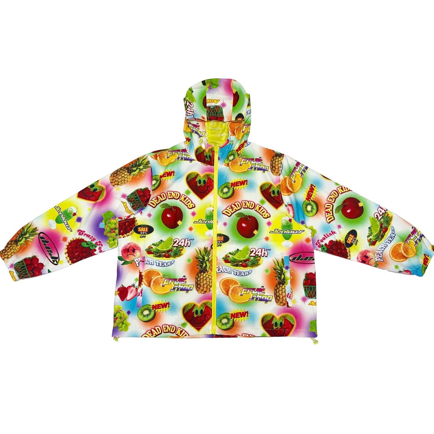 Teflon coupe-vent à capuche imprimé fruits