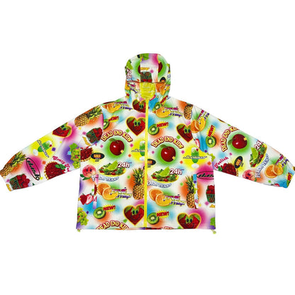 Teflon coupe-vent à capuche imprimé fruits