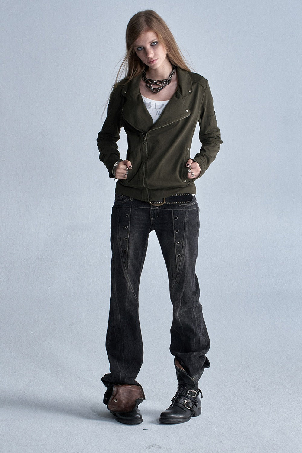 Washed Punk Rivet Jacket