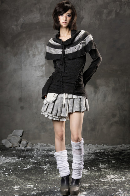 High-Waisted Multi-Layered Pleated Skirt