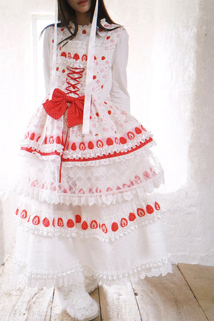 Strawberry Lace Collar Top