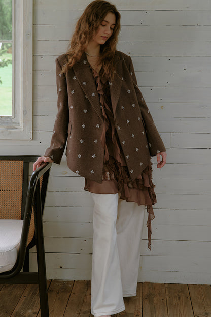 Beaded Woolen Blazer