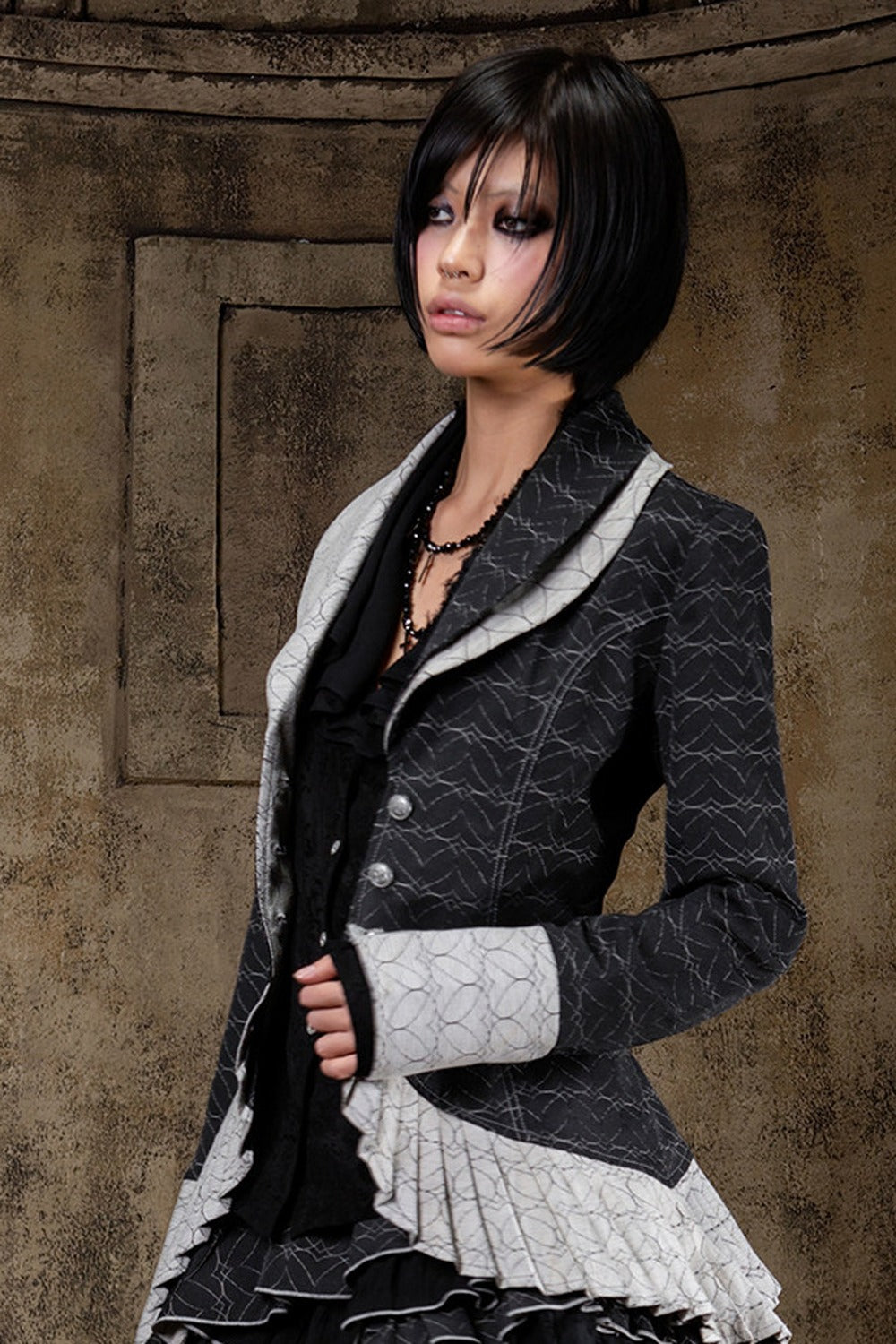 Asymmetrical Lapel Gothic Jacket