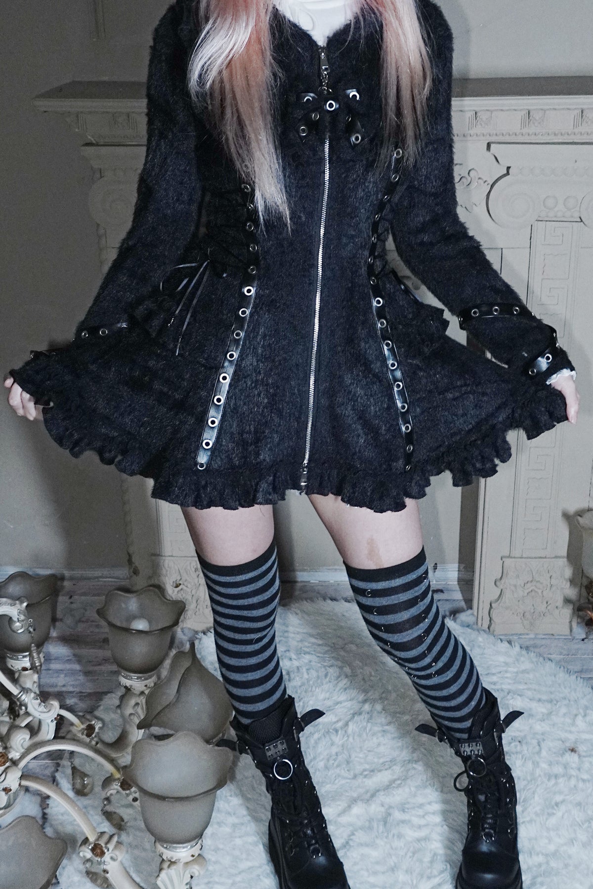 Cat Ear Hooded Plush Dress