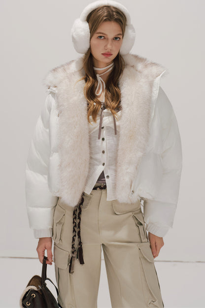 White Cotton Puffer Coat