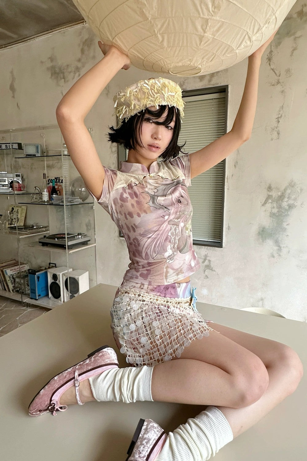 Lace Patchwork Cheongsam Top