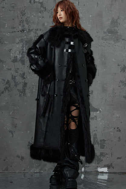 Dark Punk Heavy Industry Faux Fur Coat
