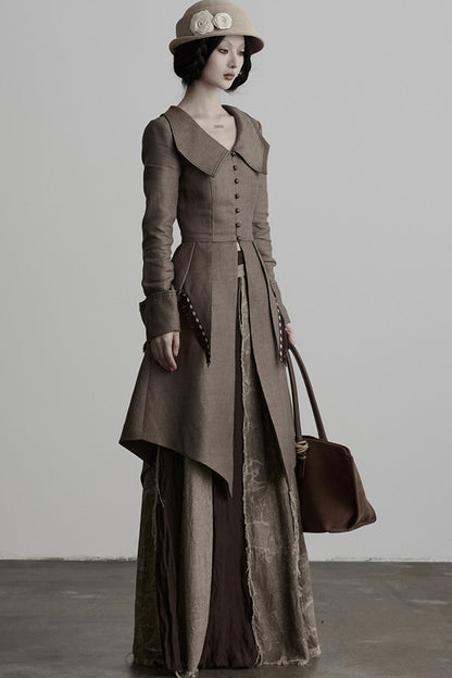 Victorian 3D Tailored Draped Deconstructed Tencel Jacket