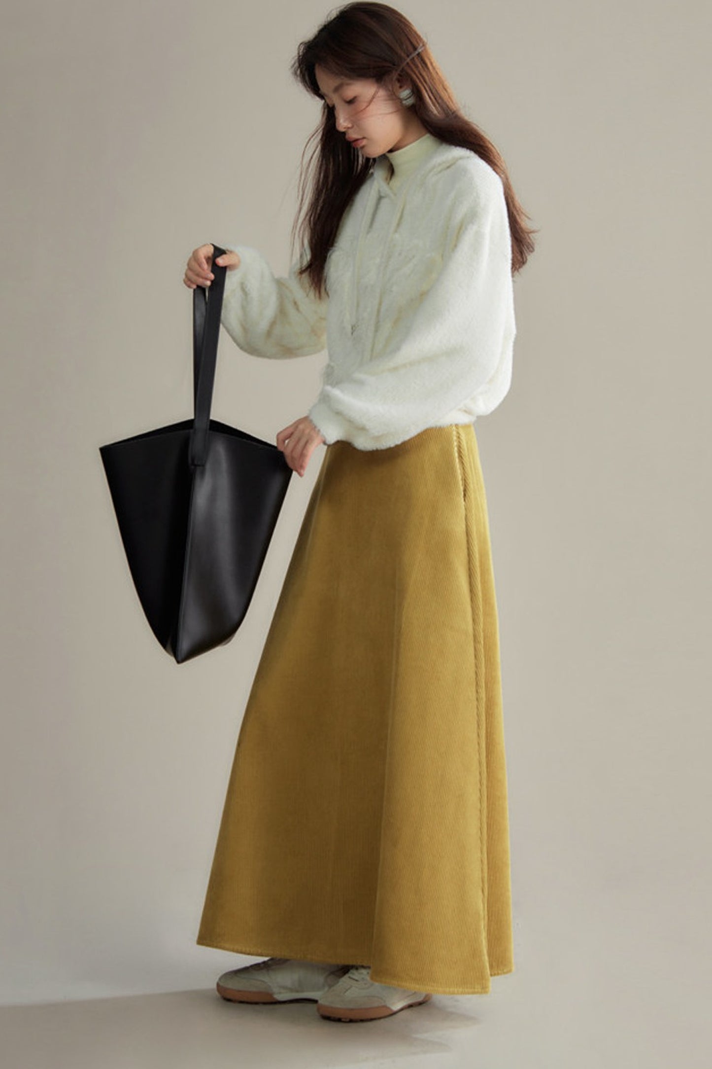 Retro Corduroy A-Line Skirt