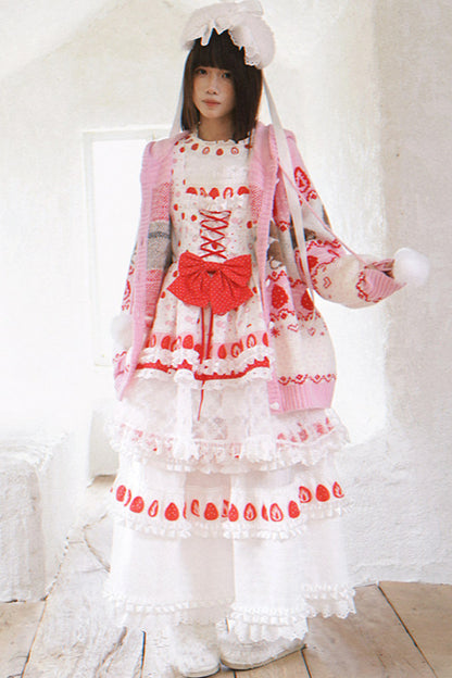 Strawberry Lace Collar Top