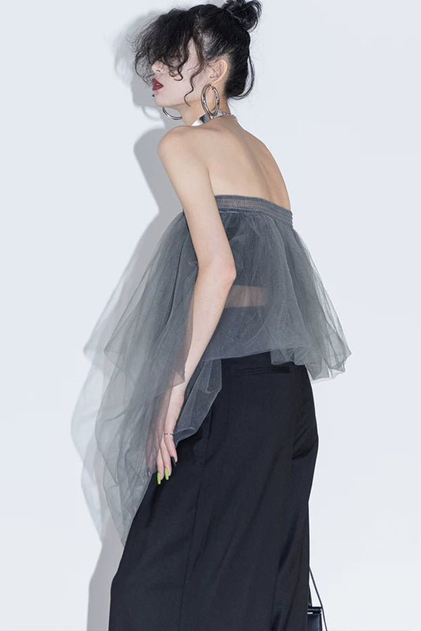 Layered Mesh Tube Top and Skirt Set-Up