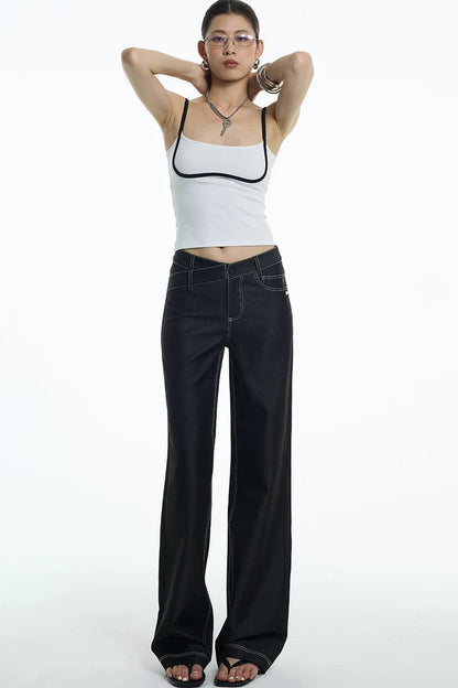 Asymmetrische Jeans aus Tencel-Denim