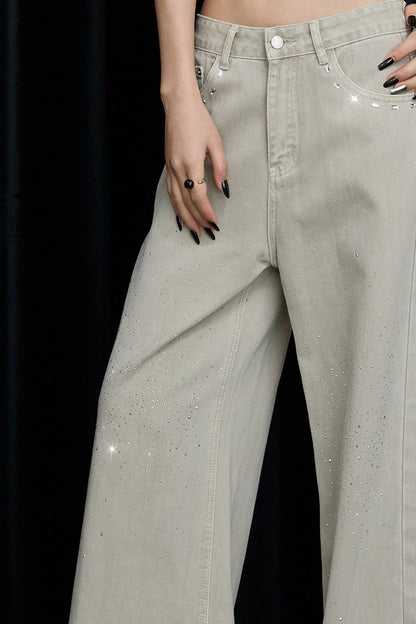 Desert Star Rhinestone Wide-Leg Jeans