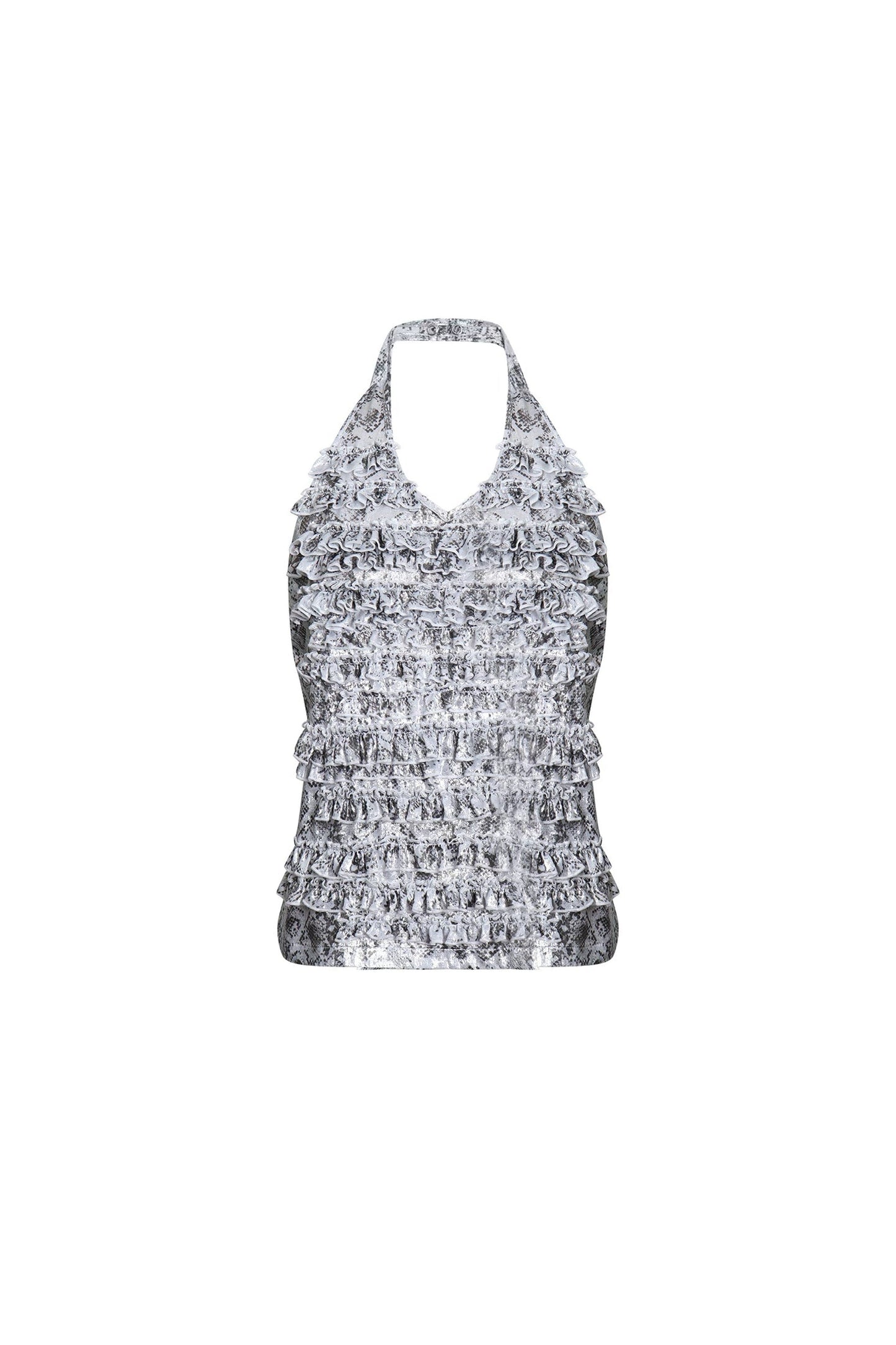 Layered Ruffle Halter Top