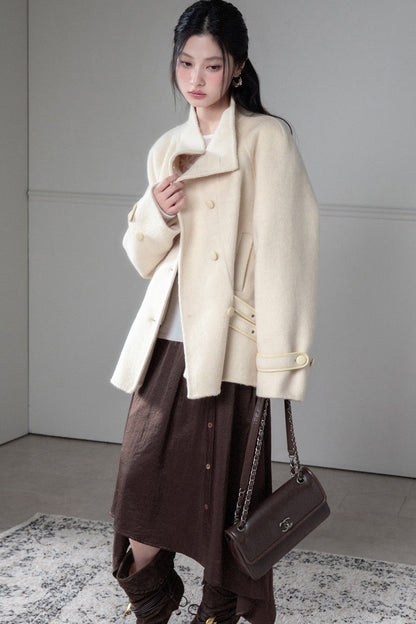 Waist Buckle Double-Sided Fabric Coat