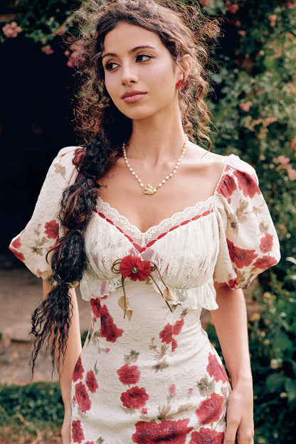 French Pastoral Floral Base Layer Top and Dress Set-Up