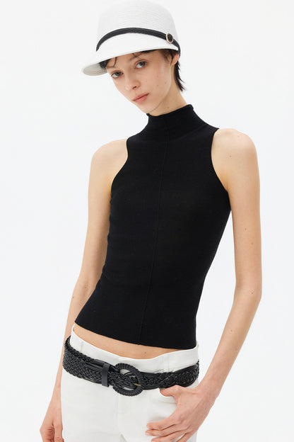 Superfine Merino Wool Seamless Turtleneck Vest