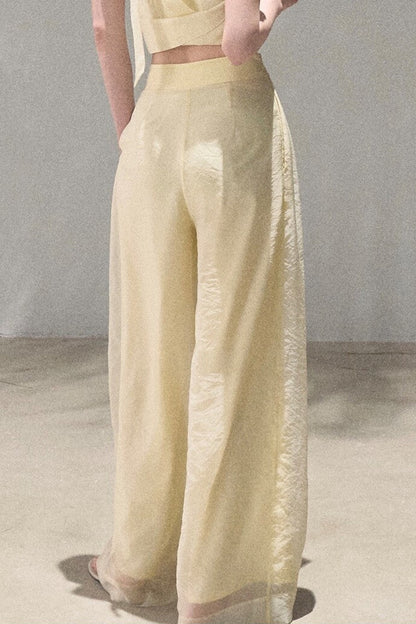 Old Money Mesh Wide-Leg Pants