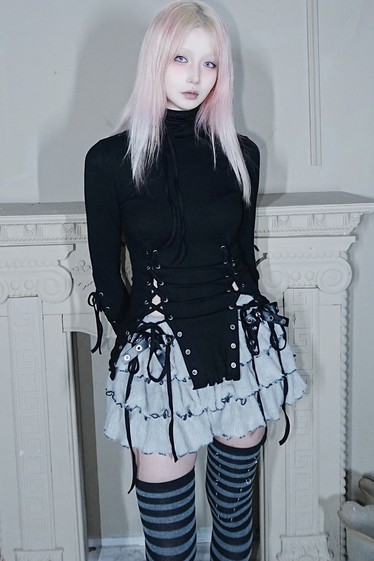 Plush Knit Bow Cake Skirt
