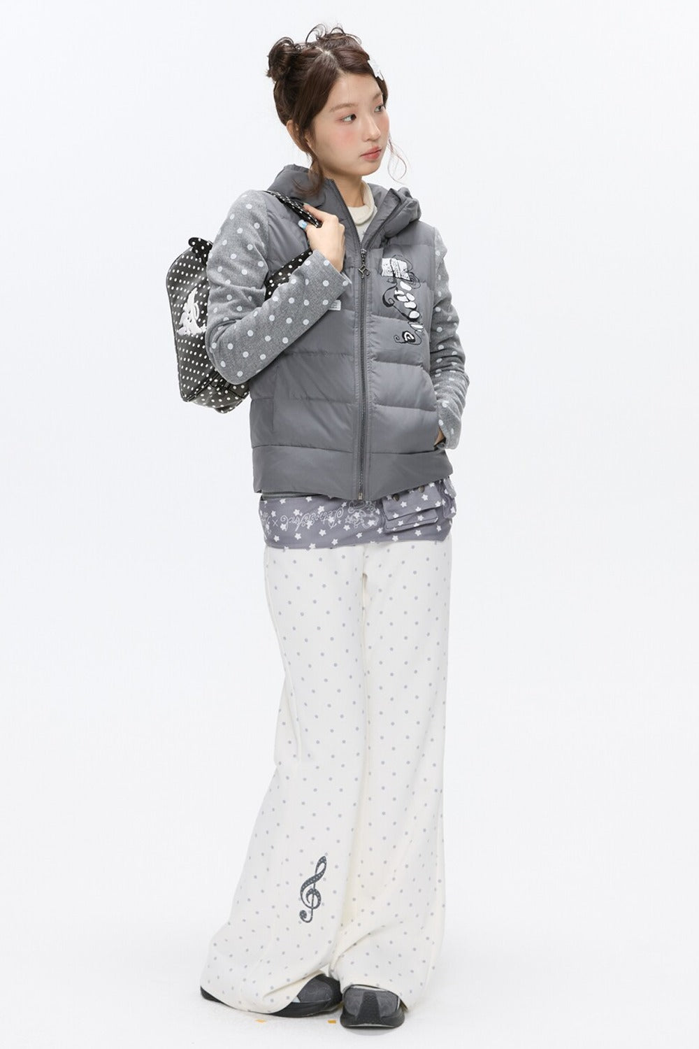 Striped Waistband Polka Dot Sweatpants
