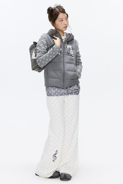 Striped Waistband Polka Dot Sweatpants