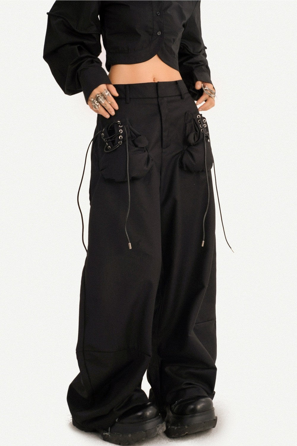 Dark Style Lace-Up Shirt