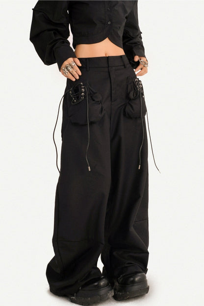 Dark Style Lace-Up Shirt