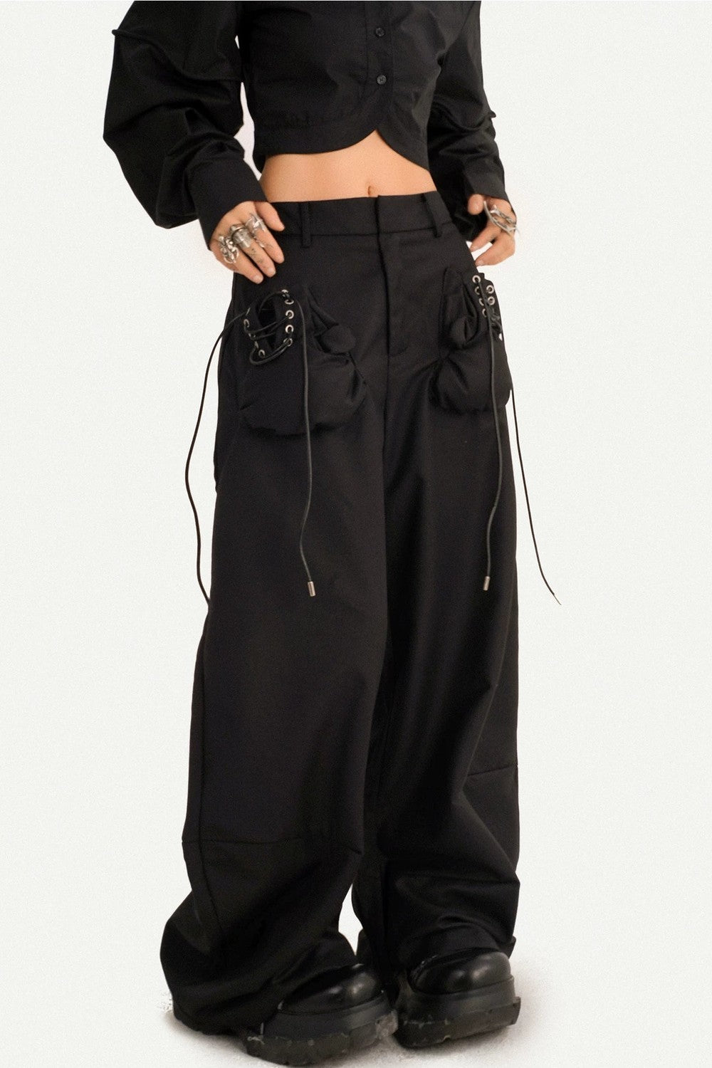 Minimalist High-Waist Wide-Leg Pants