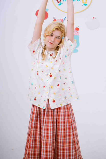Sweets Print Short-Sleeved Shirt