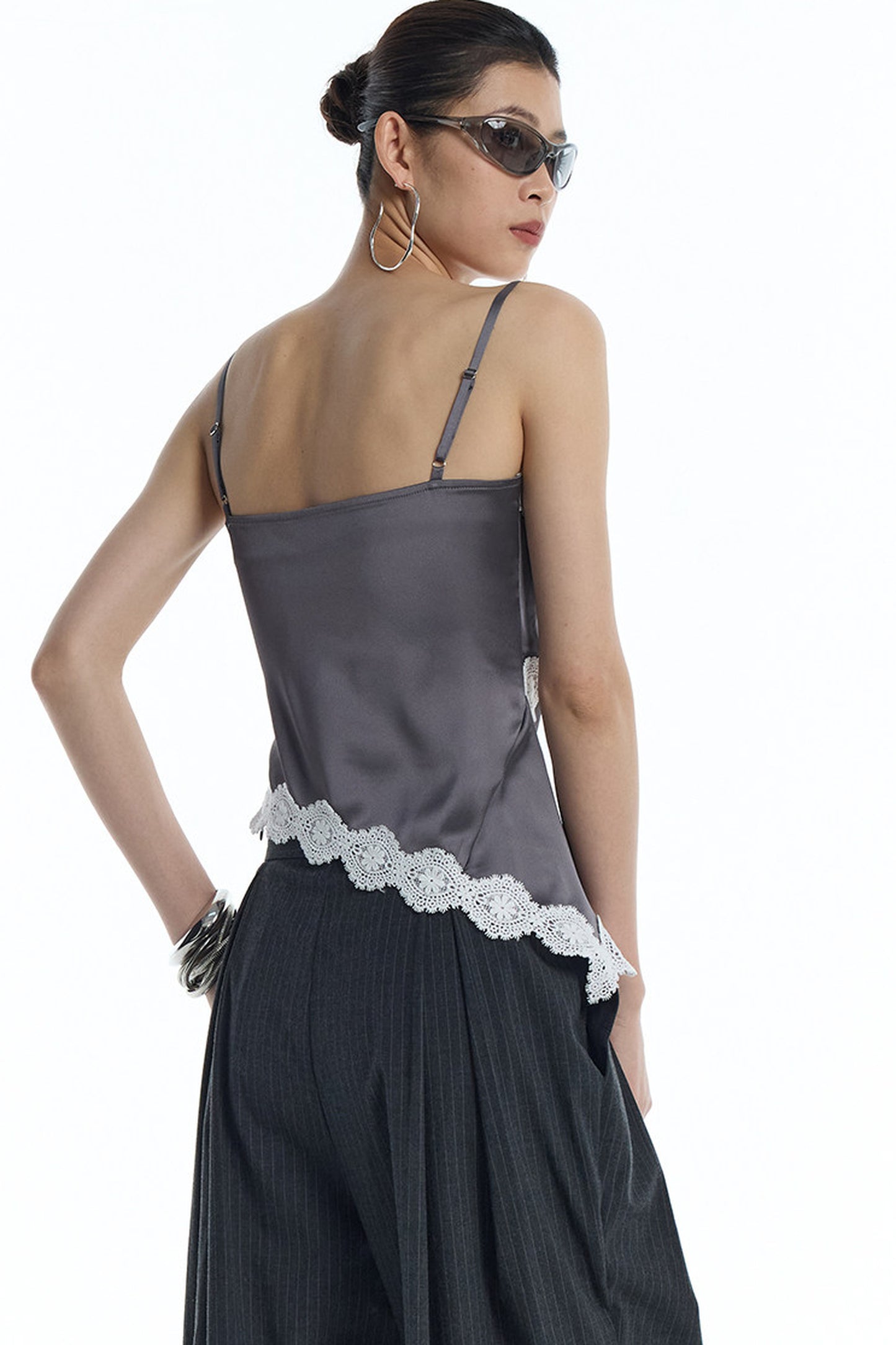 Asymmetrical Hem Lace Camisole