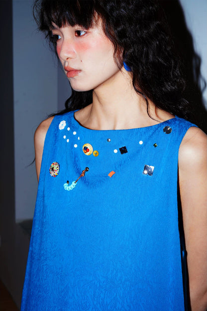 Studded Backless Tank Dress