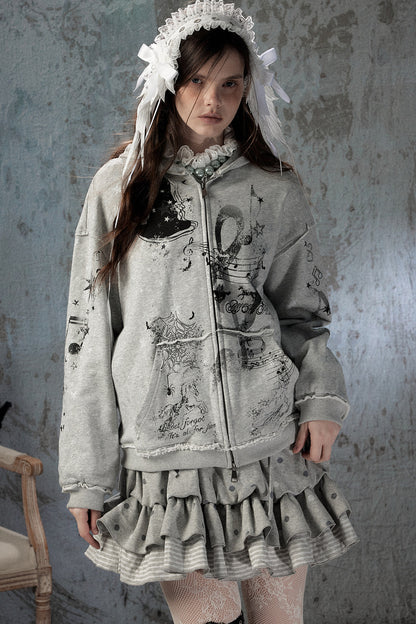 Witch Detachable Hood Zip-Up Hoodie