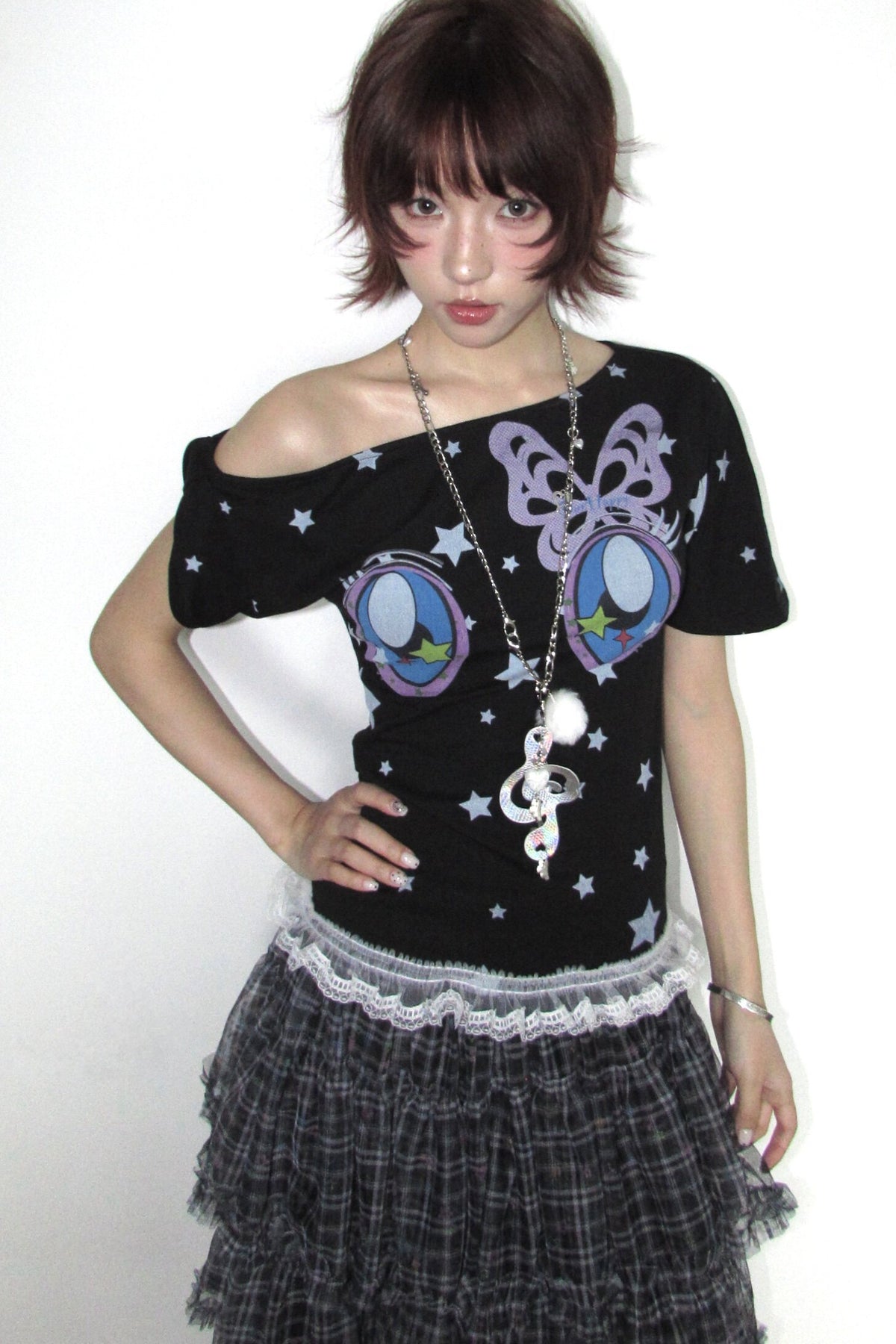 Butterfly Star Off-Shoulder Top