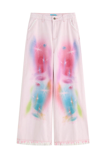 Light Pink Universe Denim Pants
