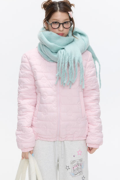 Strawberry Swirl Quilted Hooded Jacket