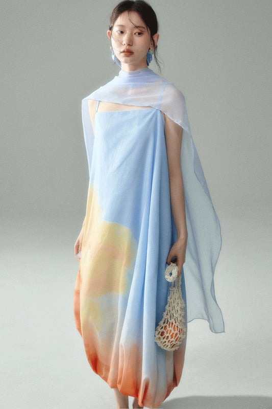 Sunset Fire Cloud Dress Set-Up