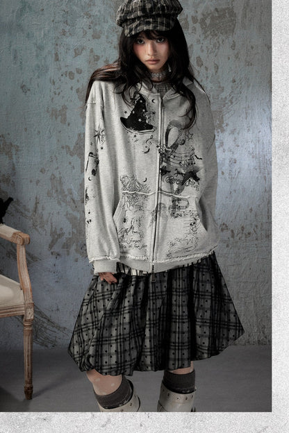 Witch Detachable Hood Zip-Up Hoodie