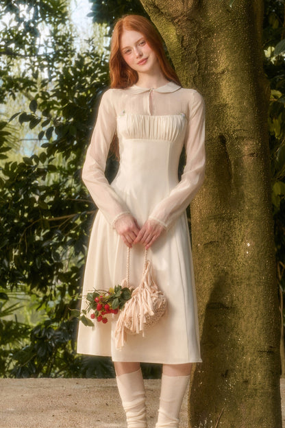 Satin Tencel Lapel Dress Set-Up